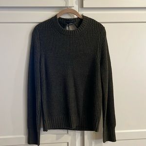 Sanctuary green open back sweater.